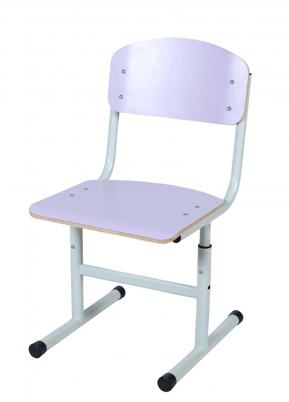 Стілець Т-подібний на круглій металевій трубі, з покриттям HPL, регулюється на ростові групи №4-7,АЛМАНТ, 421х495х781-901 мм.